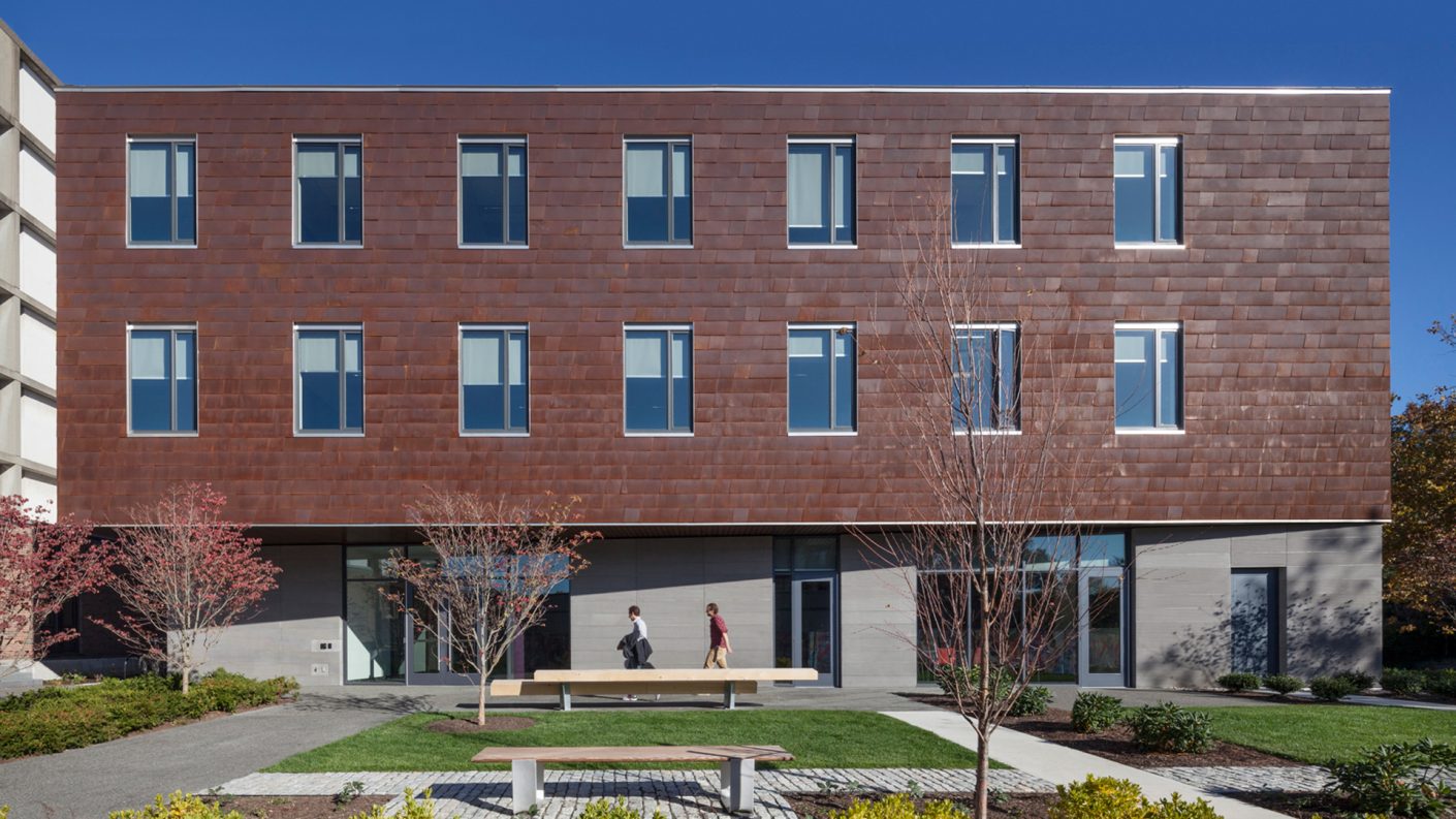 Applied Math building from across the new campus lawn