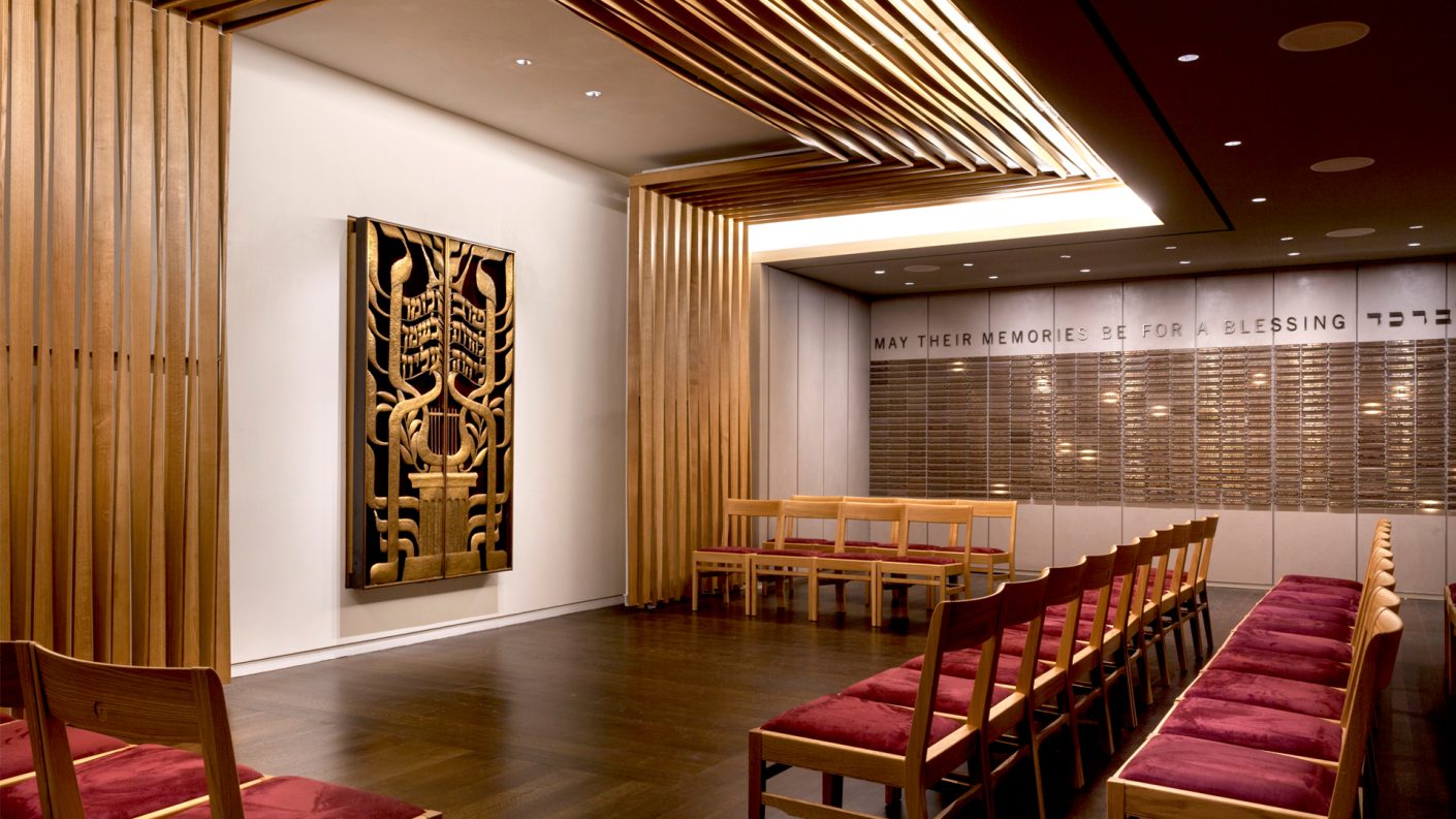 steamed oak in the chapel / library