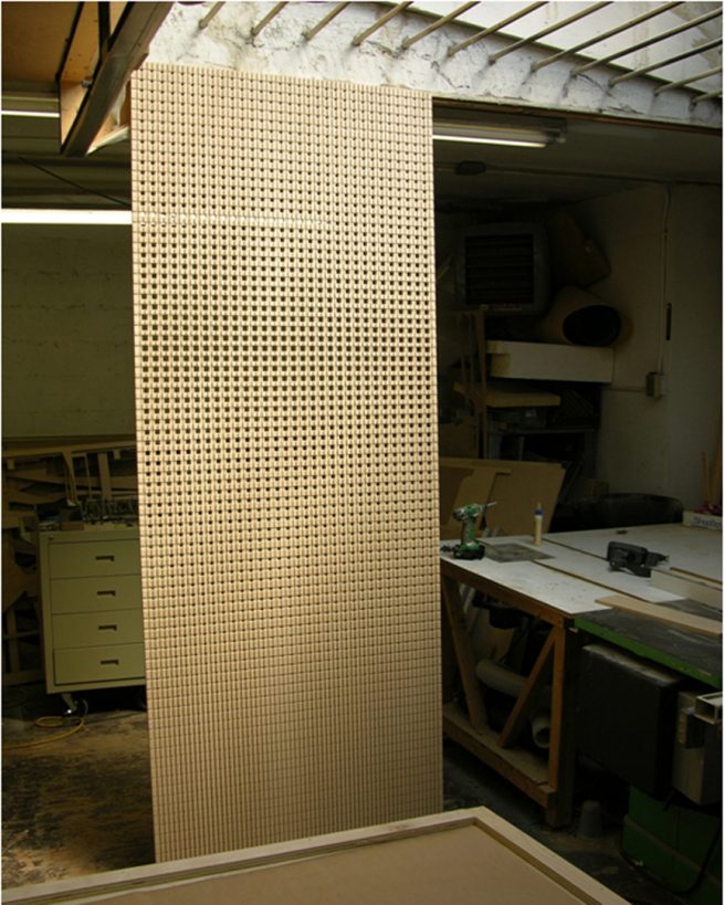 fabricated screen in a woodshop