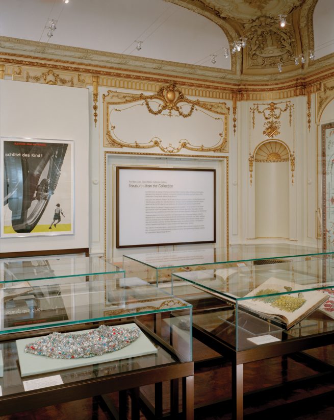 text panel and display cases