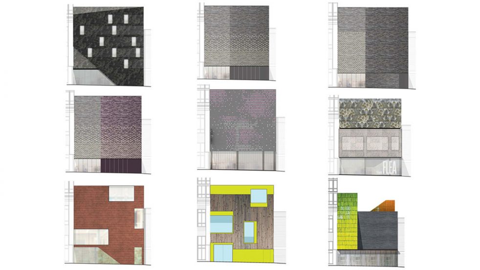 nine façade studies for The Flea