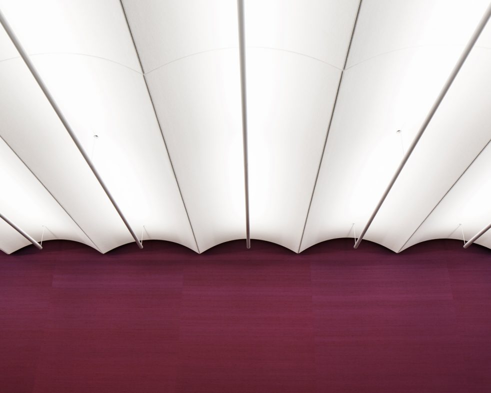detail of light integrated in acoustic ARO Arc above purple wall