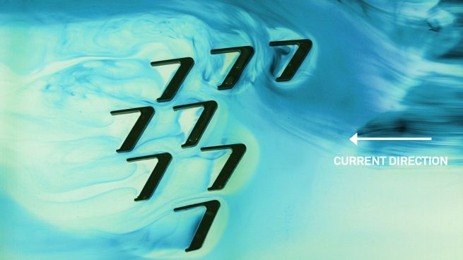 mapping Palisade Bay currents through proposed island type 2