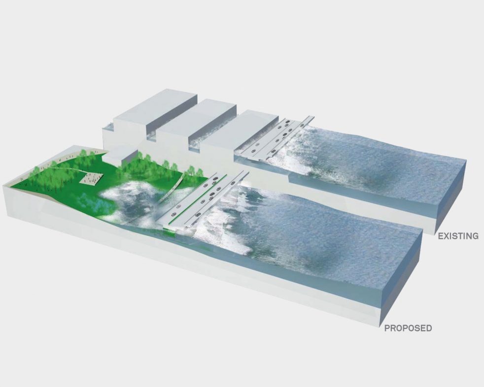 Palisade Bay area 1: existing highways compared to proposed intervention