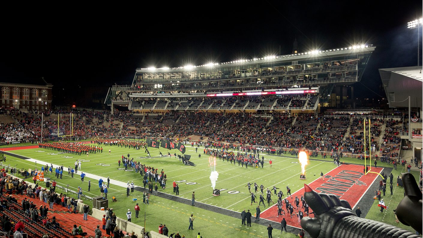 nighttime halftime show at Nippert