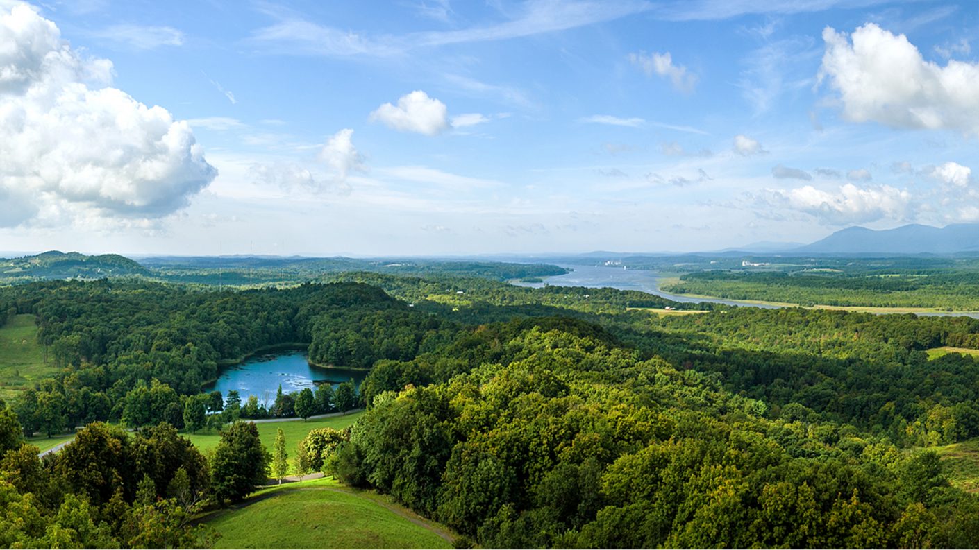 panoramic view of the Olana State Historic Site