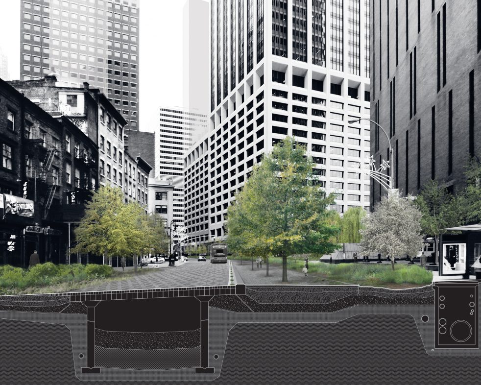 section of proposed Water Street intervention