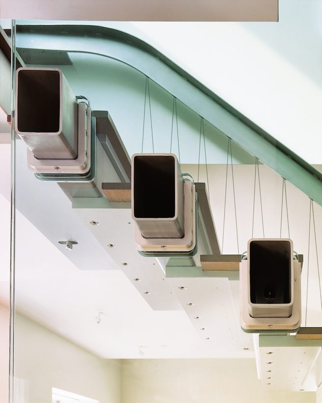 detail of floating stair joinery