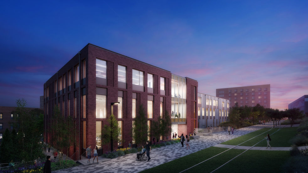 Rendering of Milgard Hall from the Prairie Line Trial