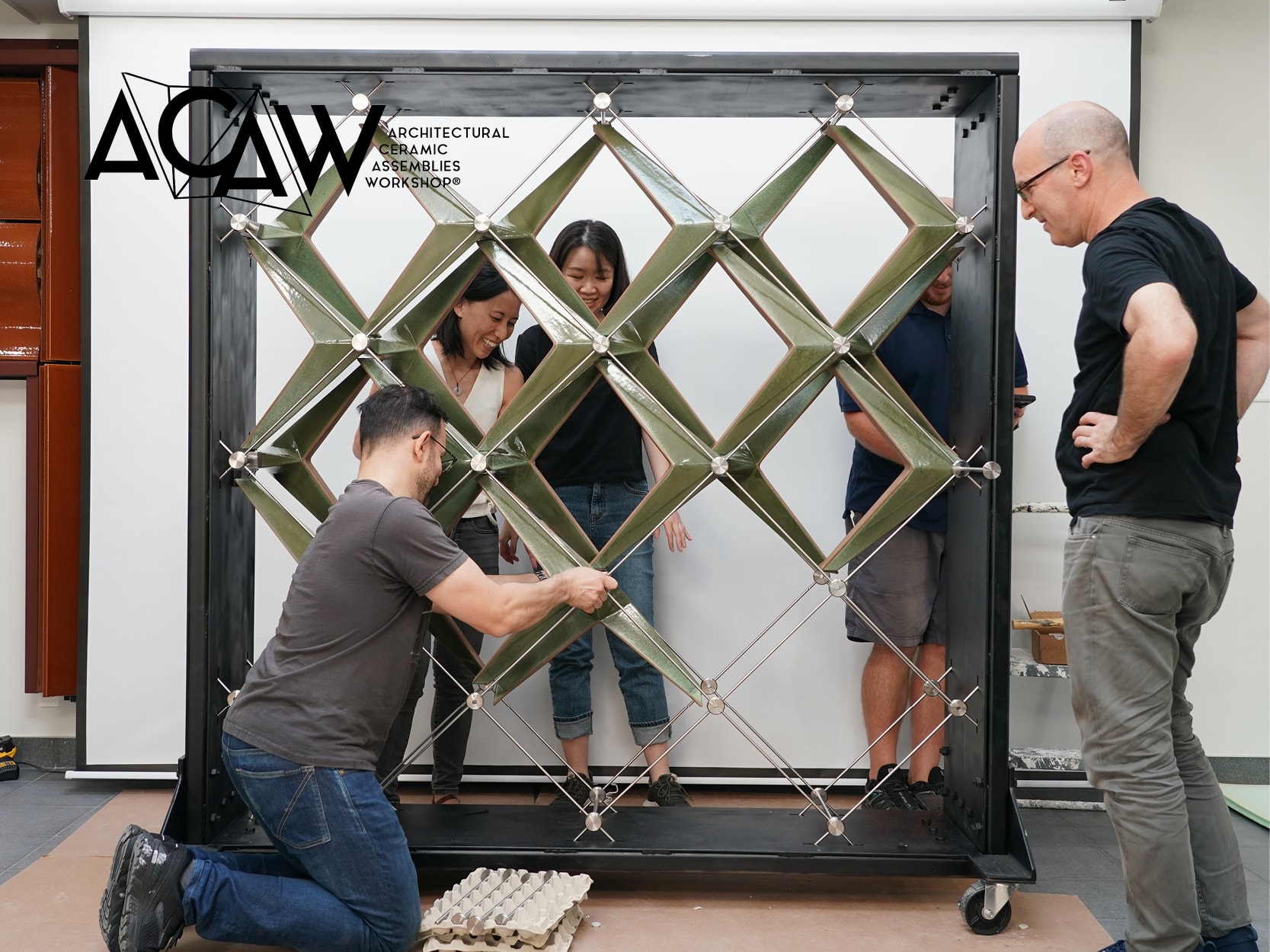 ARO assembles a terra cotta sunshade