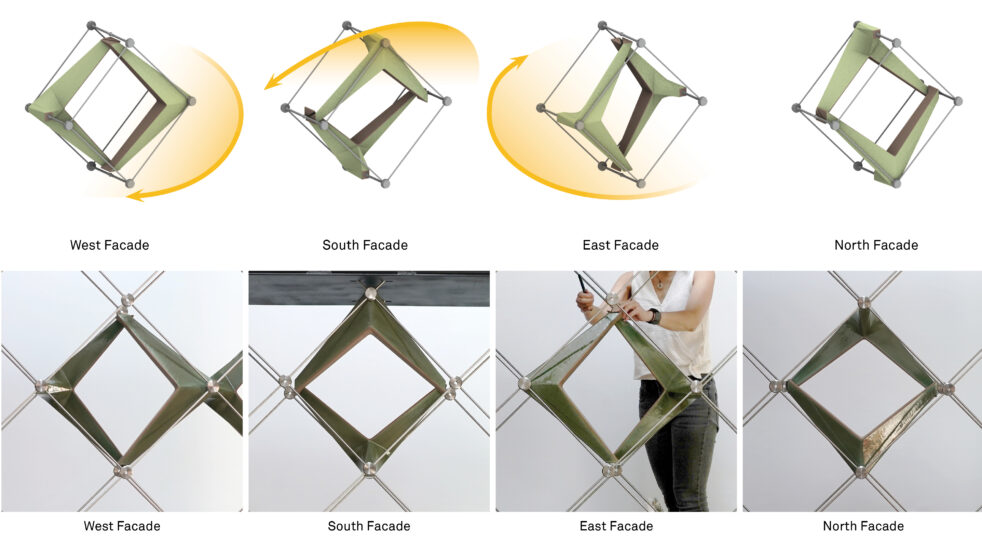 Diagram showing the different orientations of the terra cotta assembly