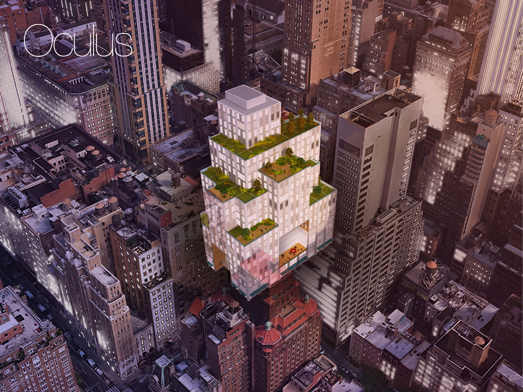 Rendering of ARO's reimagined Midtown Office Building for Curbed