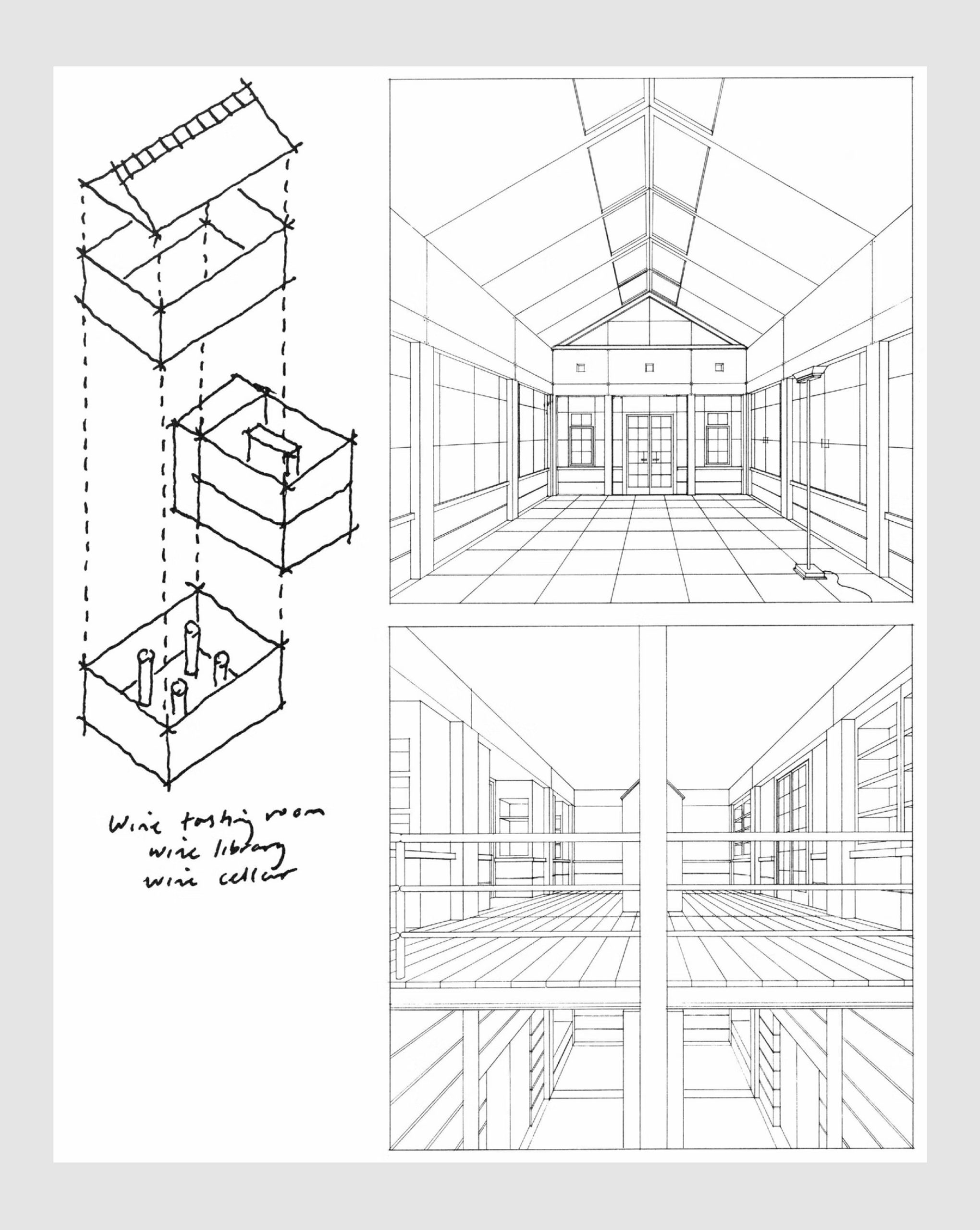 Sketches of American Headquarters of Alexis Lichine & Co