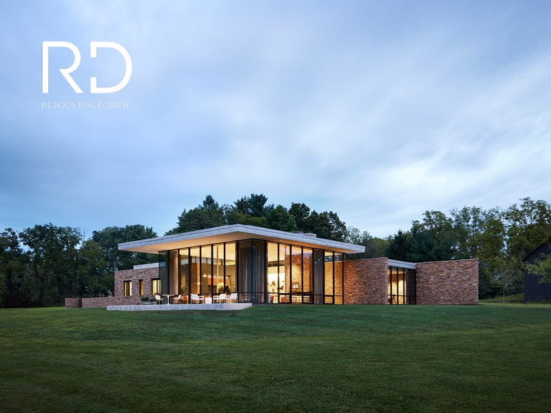 View of Bucks County Residence at dusk