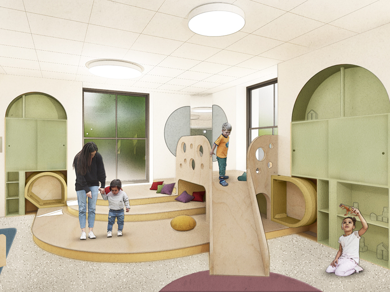 Rendering of the Toddler Center's play area
