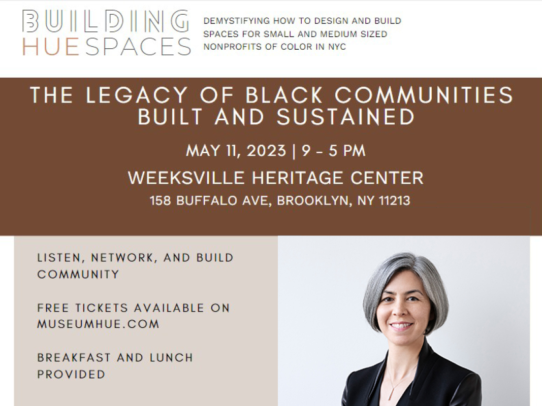Flyer for Building HueSpaces Panel: The Legacy of Black Communities Built and Sustained