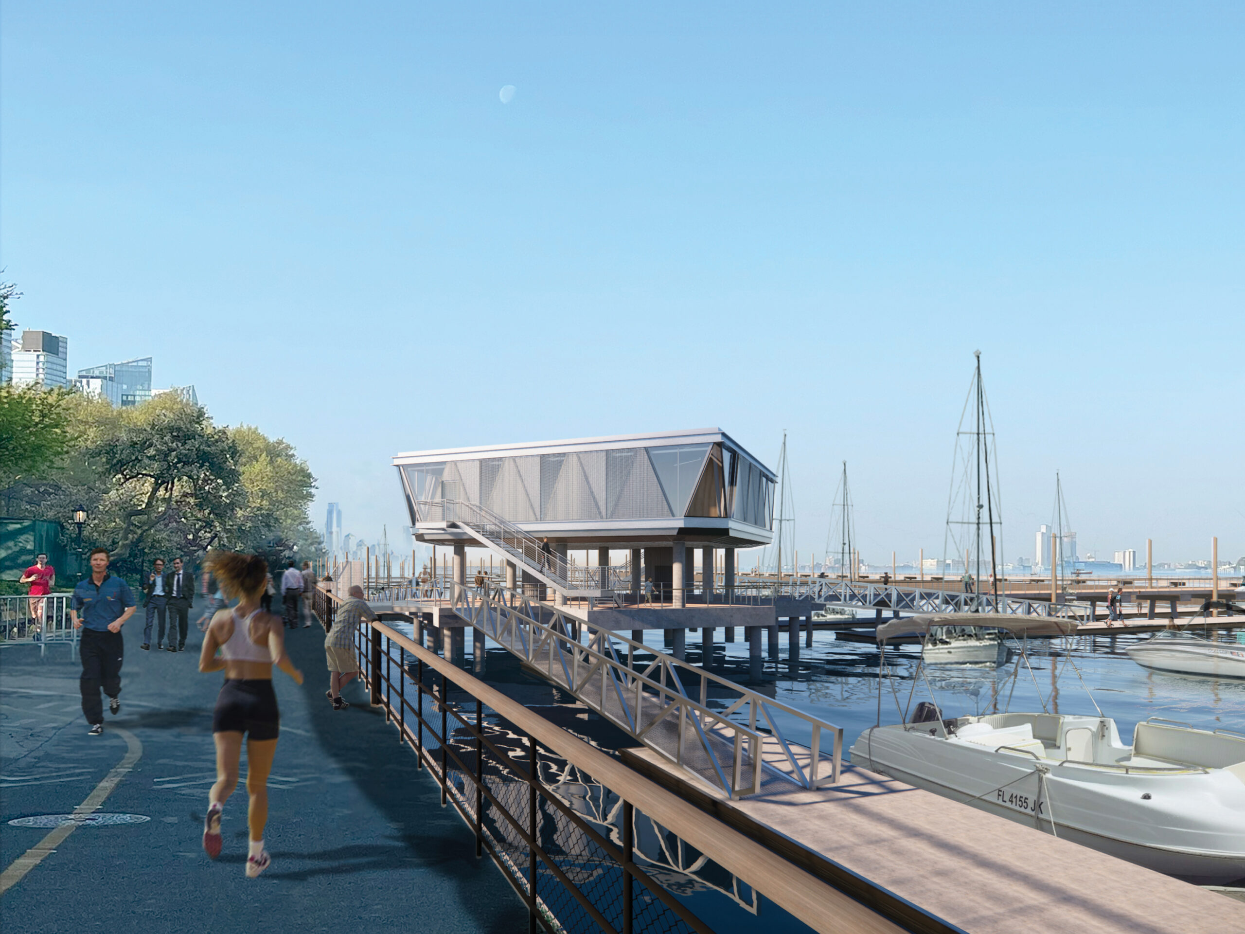 Rendering of dockhouse from promenade