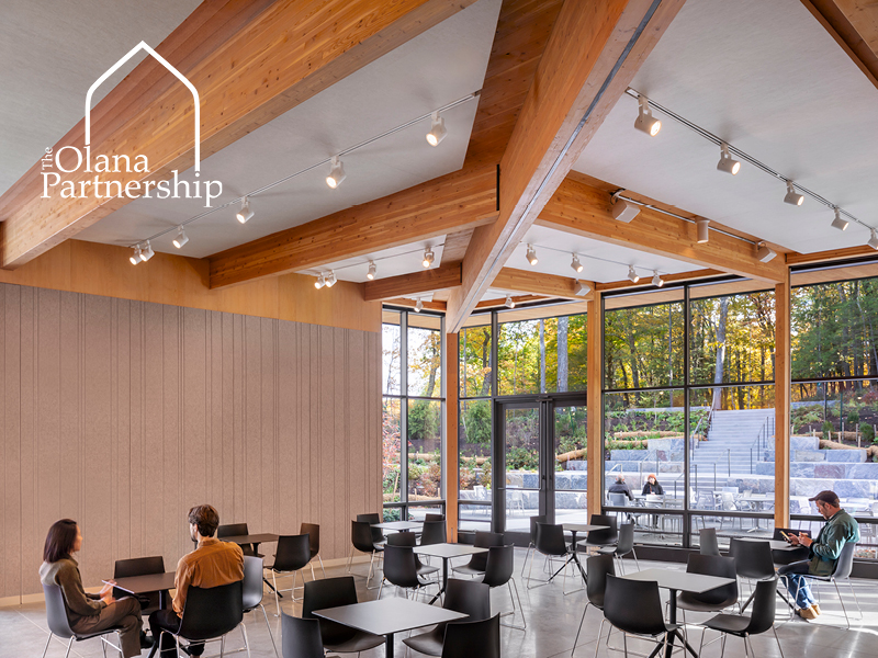 Multipurpose room in mass timber visitor's center