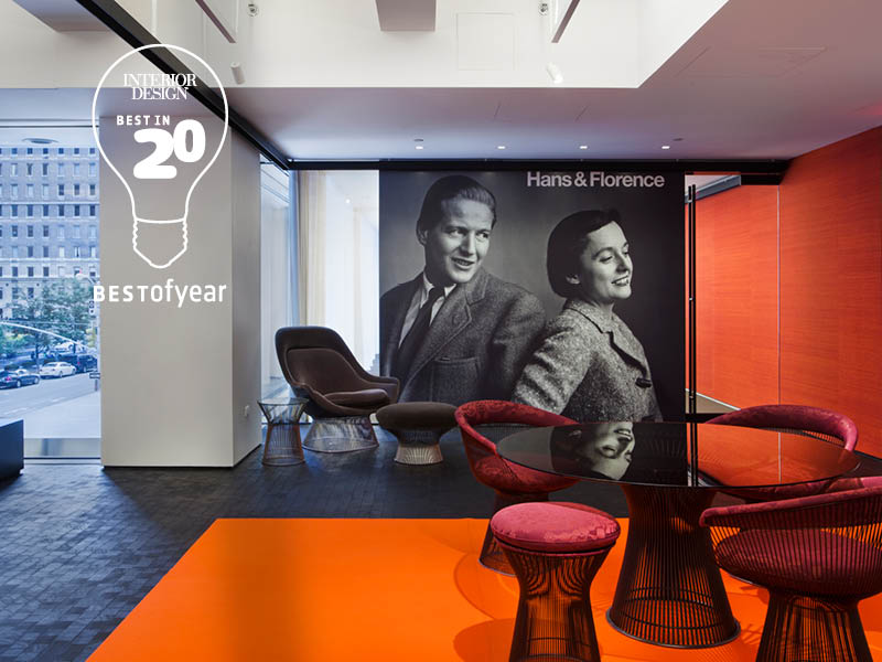 Colorful table and chairs in an orange room