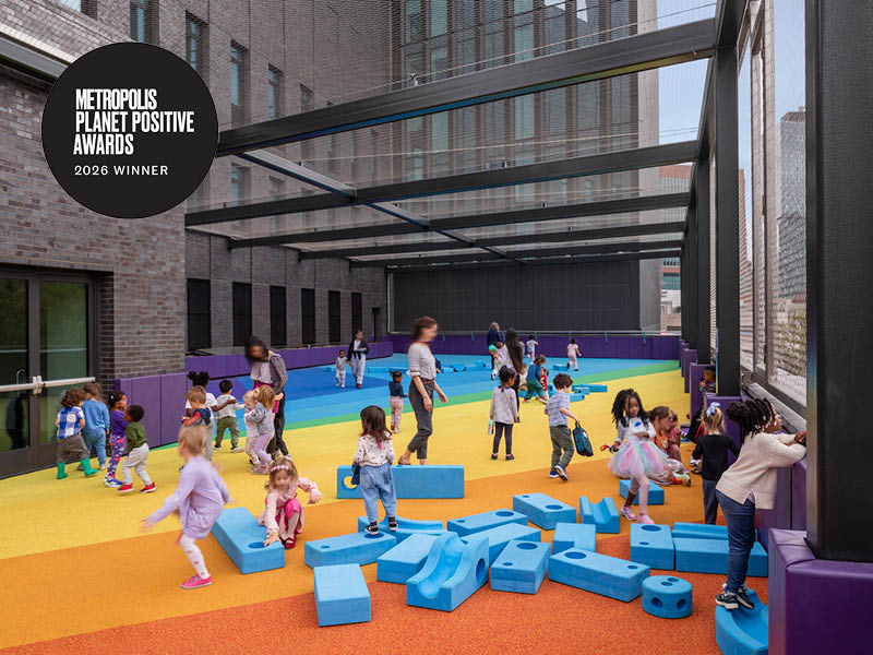 Kids playing on colorful playground